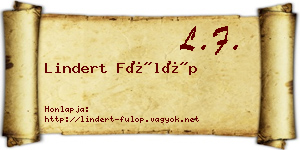Lindert Fülöp névjegykártya